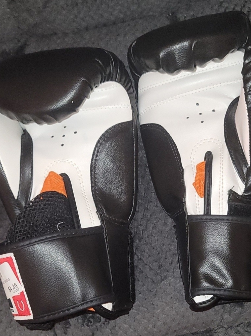 Mens Title Black Classic Fitness Boxing Gloves With Orange Hand Wraps Inside